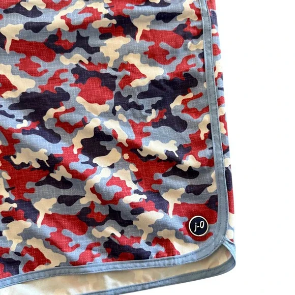 Johnnie-O Hidden Camo Swim Trunks XL Mesh Lined Red White Blue - Picture 2 of 10